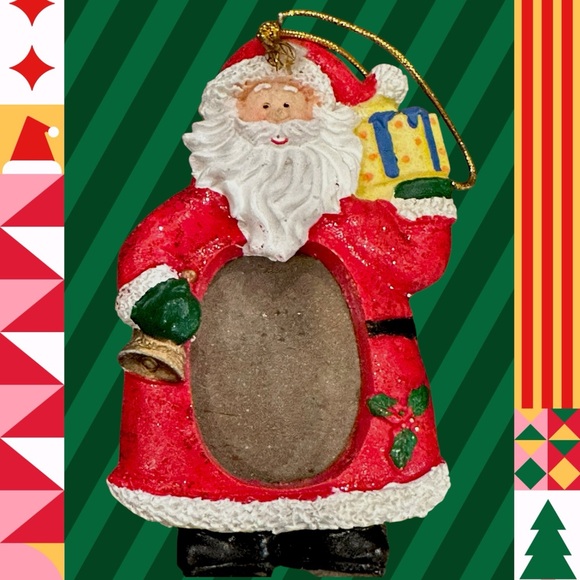 Vintage Santa Resin Photo Frame Ornament - Picture 1 of 4